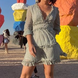 Green and white boutique dress